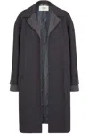 Fendi Dark Grey Cotton Blend Overcoat In Multicolor