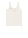 Fendi Sleeveless Embroidered Scoop Neck Top In Neutral