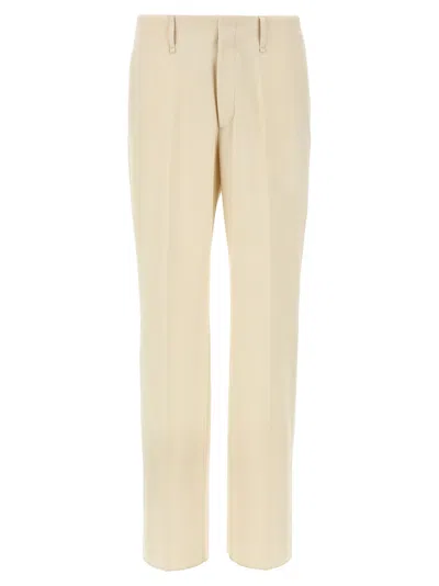 FENDI IVORY WOOL TAILORED TROUSERS