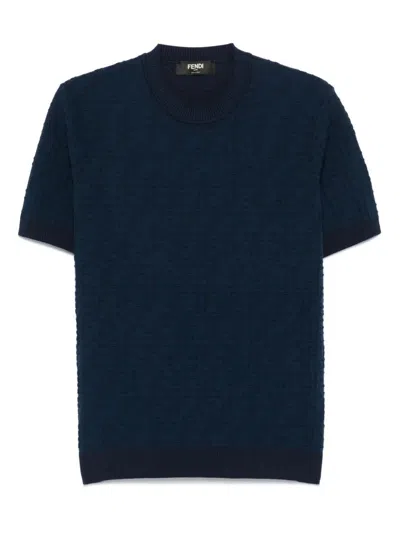 Fendi Navy Blue Cotton Sweater