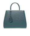 Fendi Navy Blue Logo Handbag In Green