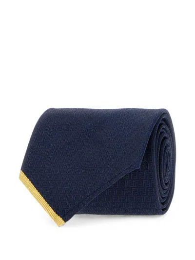 Fendi Cravatta 7cm Disegno Ff In Blue