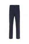 Fendi Men Navy Blue Stretch Cotton Pant In Blue