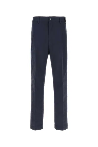 FENDI NAVY BLUE STRETCH COTTON PANT