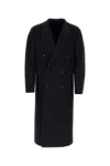 Fendi Black Wool Double-breasted Trench Coat In Black