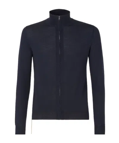 Fendi Navy Blue Wool Cardigan