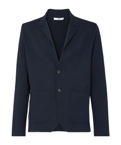 Fendi Navy Blue Wool Pique Blazer