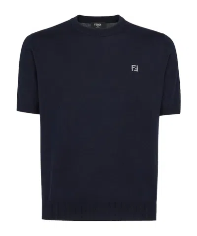 Fendi Navy Blue Wool Sweater