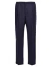 Fendi Blue Straight Pants In Wool Man In Dark Blue