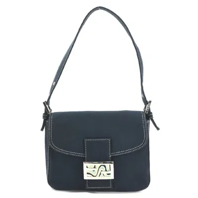 Pre-owned Fendi Navy Canvas Shoulder Bag ()
