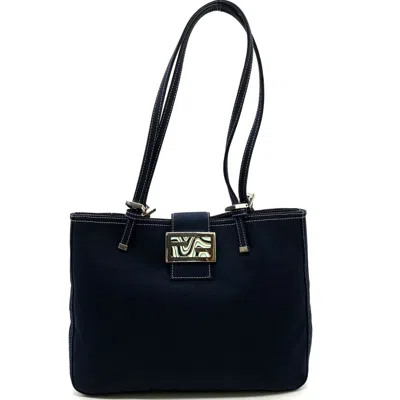 Pre-owned Fendi Navy Canvas Shoulder Bag Tote Bag ()