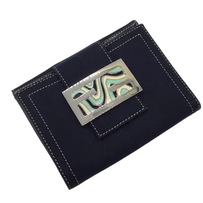 Fendi Navy Canvas Wallet  ()