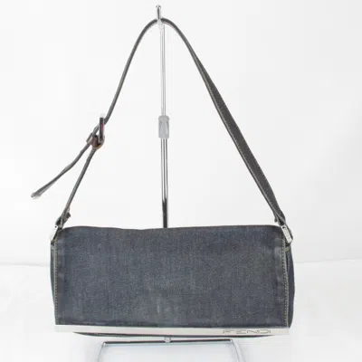 Pre-owned Fendi Navy Denim Shoulder Bag () In Blue