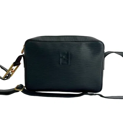 Pre-owned Fendi Navy Leather Pochette Shoulder Bag () In Blue