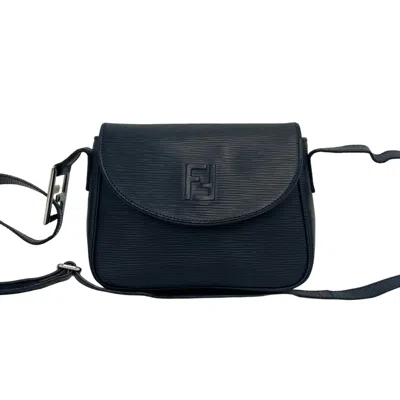 Pre-owned Fendi Navy Leather Pochette Shoulder Bag ()