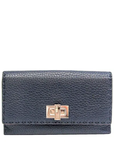 Fendi Navy Leather Selleria (authentic )