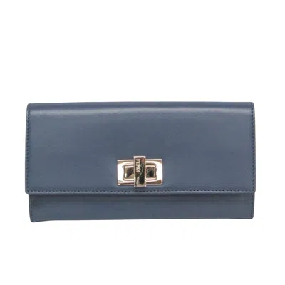 Pre-owned Fendi Navy Leather Wallet  ()