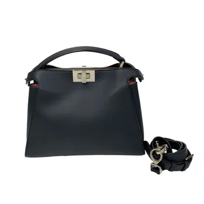 Pre-owned Fendi Navy Pink Leather Handbag Shoulder Bag ()
