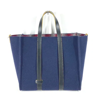 Pre-owned Fendi Navy Wool Shoulder Bag Tote Bag ()