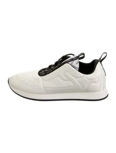 Pre-owned Fendi Neoprene Athletic Sneakers In White