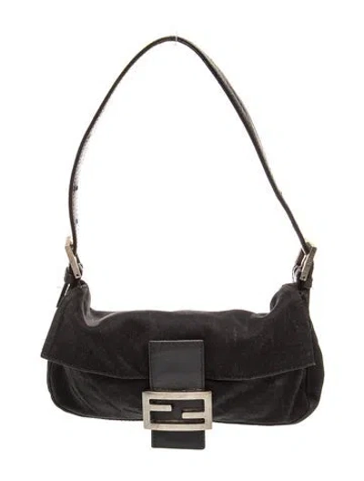 Pre-owned Fendi Neoprene Baguette In Black