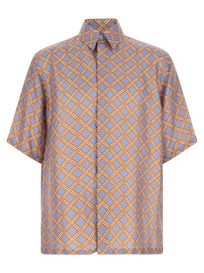 Fendi 'net' Print Silk Shirt In Multi