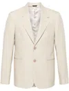 FENDI NEUTRAL SINGLE-BREASTED WOOL BLAZER - MEN'S - VIRGIN WOOL/VISCOSE