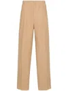 Fendi Canvas Straight-leg Trousers In Neutrals