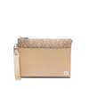 Fendi Ff-motif Leather Clutch Bag In White