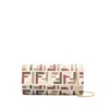 Fendi Ff Fabric Continental With Chain Pouch In White