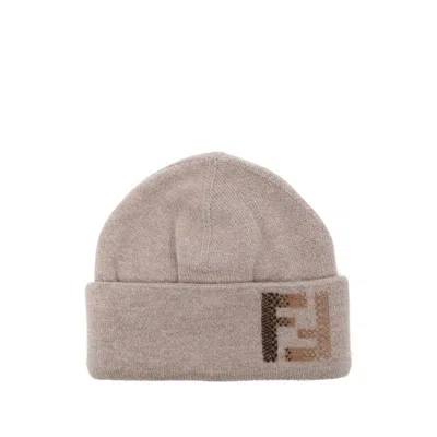 Fendi Neutrals Hats Men In Brown