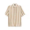 Fendi Striped Bowling Shirt In Brown