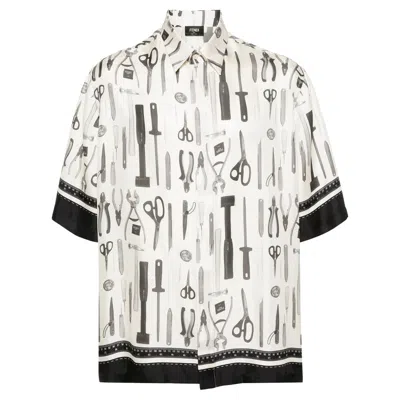 Fendi Neutrals Shirts Men In White