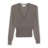 Fendi Cashmere Blend Sweater Featuring Contrast Trim In Gray