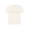 Fendi Beige Cotton And Linen T-shirt With Logo In White