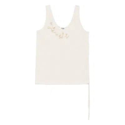 FENDI FENDI NEUTRALS TOPS - VESTS & TANK TOPS WOMEN