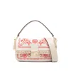 Fendi Baguette Embroidered Fringed Tote Bag In Neutral