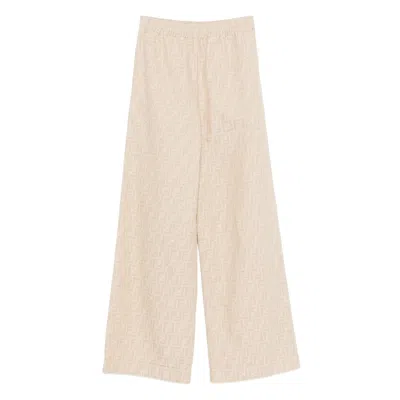 FENDI FENDI NEUTRALS TROUSERS - PALAZZO PANTS WOMEN