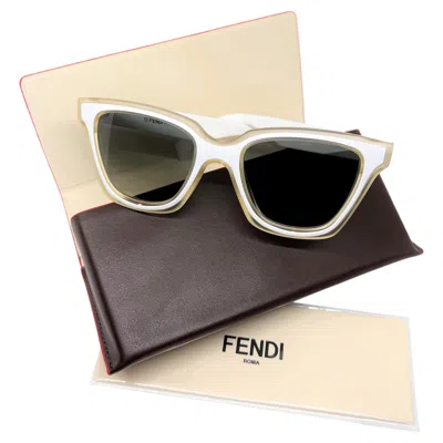 Pre-owned Fendi New  White Wayfarer Sunglasses With Case