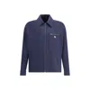 Fendi Men Cotton Jacket With Ff Detail In Blue