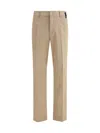Fendi Cotton Trousers With Hip And Back Pockets In Brown