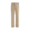 Fendi Cotton Trousers With Hip And Back Pockets In Neutral