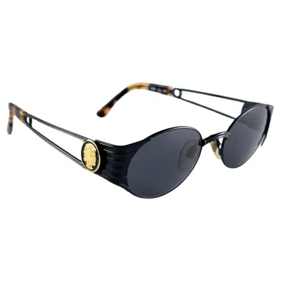 Pre-owned Fendi New Vintage  Fs 300 Black Oval 1990 Sunglasses Made In Italy