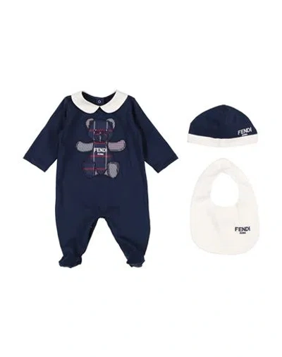 Fendi Newborn Boy Baby Jumpsuits & Overalls Navy Blue Size 1 Cotton, Lyocell, Polyester