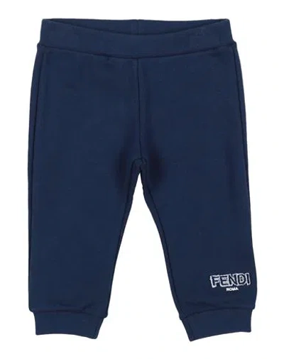 Fendi Babies'  Newborn Boy Pants Navy Size 3 Cotton, Polyester In Blue