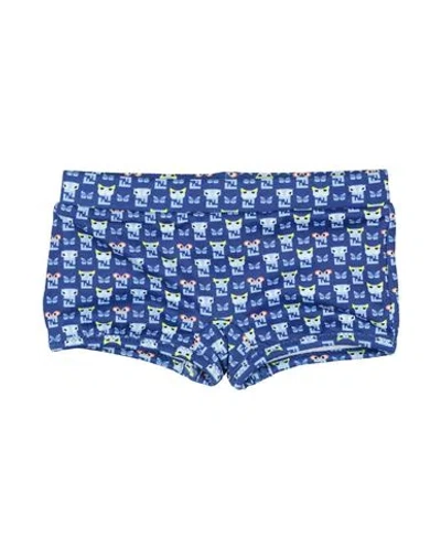 Fendi Babies'  Newborn Boy Swim Trunks Blue Size 3 Polyester, Elastane
