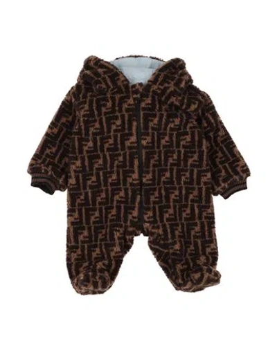 Fendi Newborn Girl Baby Jumpsuits & Overalls Sand Size 3 Polyester, Virgin Wool, Cotton, Polyamide, In Beige