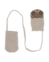 Fendi Newborn Gloves Beige Size Onesize Cashmere, Lambskin In Beige