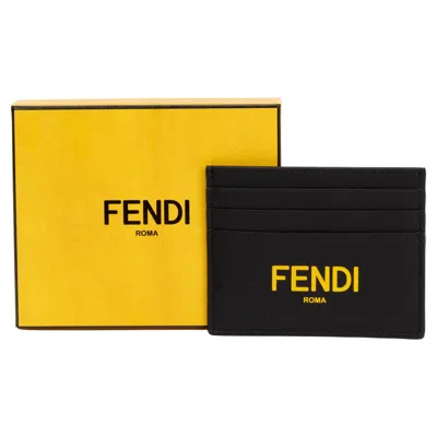Pre-owned Fendi Nib Black Credit Card Case
