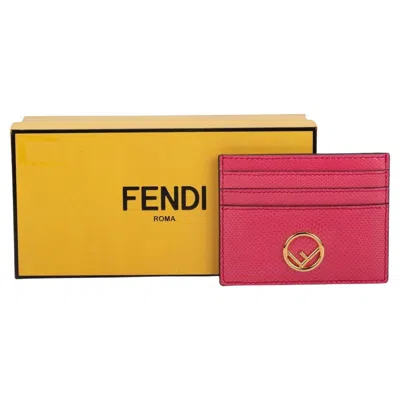 Pre-owned Fendi Nib Card Holder Pink